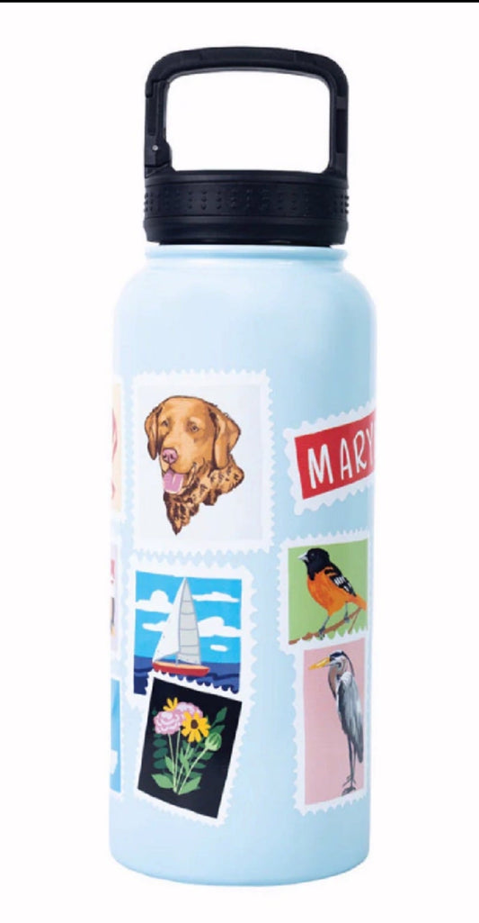 Maryland Famous Stamps Hot/Cold 1 Quart Vacuum-Insulated Stainless Steel Travel Container