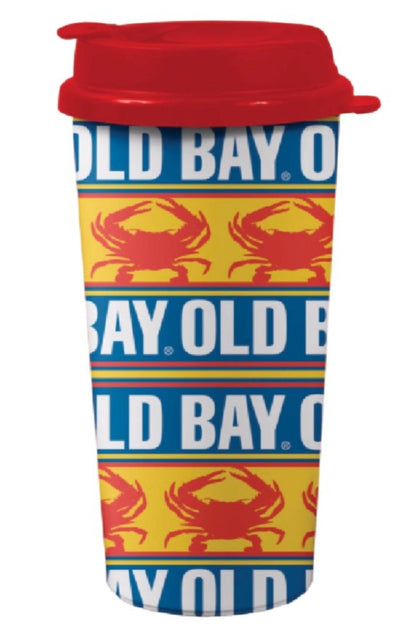 Old Bay Crab Stripe Drinking Travel Mug Tumbler