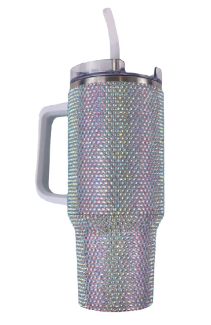 Simply Southern 40 Oz XLarge Sequined Stainless Steel Tumbler Travel Mug - Silver