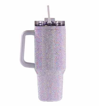 Simply Southern 40 Oz. XLarge Sequined Stainless Tumbler Travel Mug - White