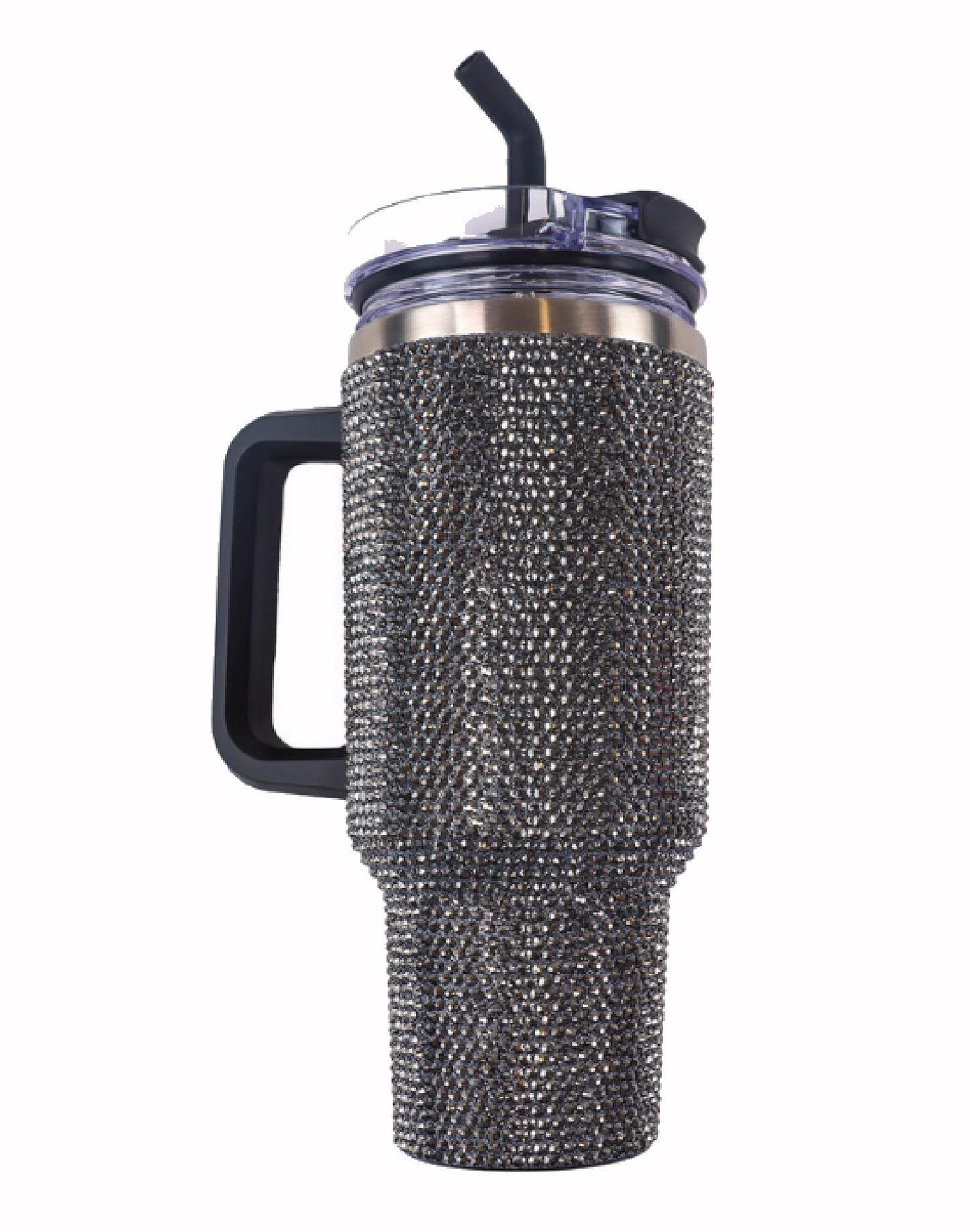 Simply Southern 30 oz Large Sequined Stainless Tumbler Travel Mug Black/Silver