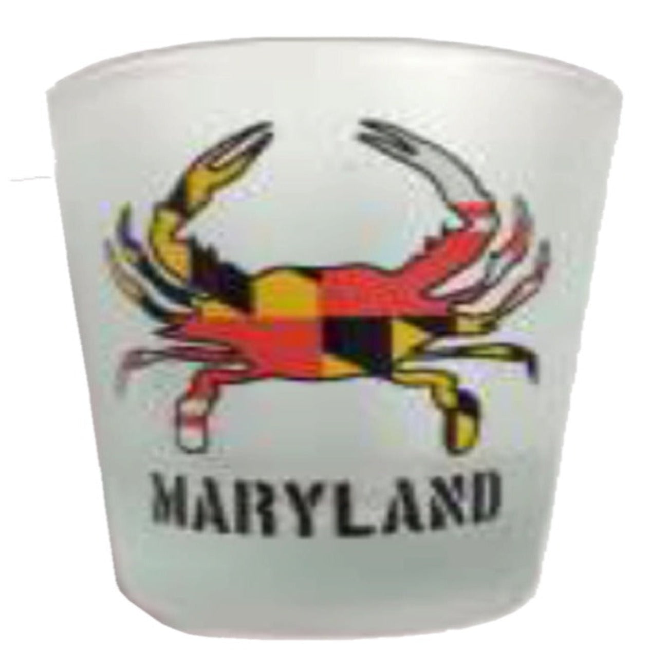 Maryland Crab Flag Frosted Shot Glass