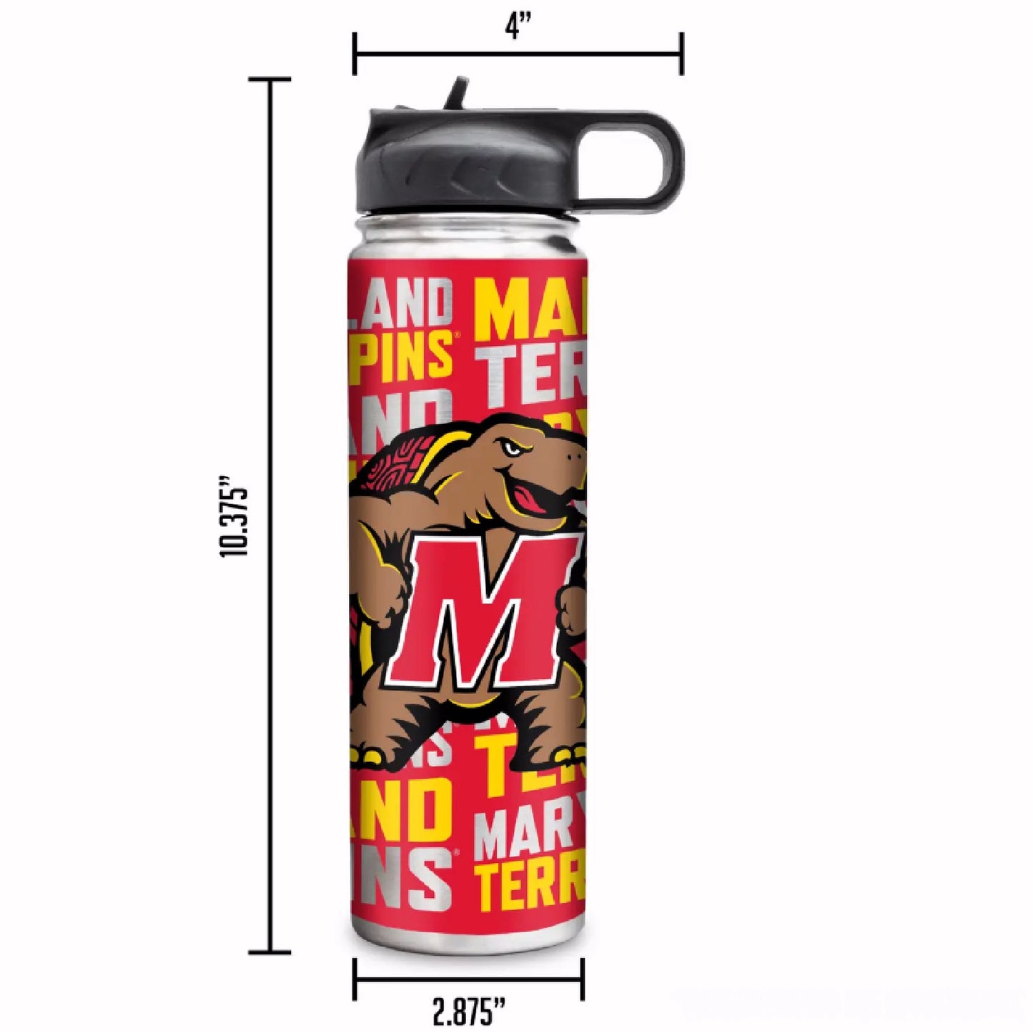 University of Maryland Terrapins Terps 22oz Stainless Steel Metal Drinking Travel Tumbler