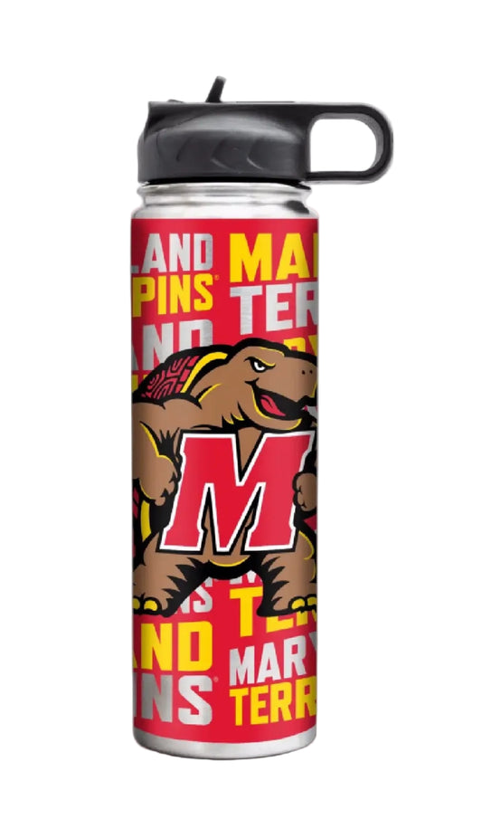 University of Maryland Terrapins Terps 22oz Stainless Steel Metal Drinking Travel Tumbler