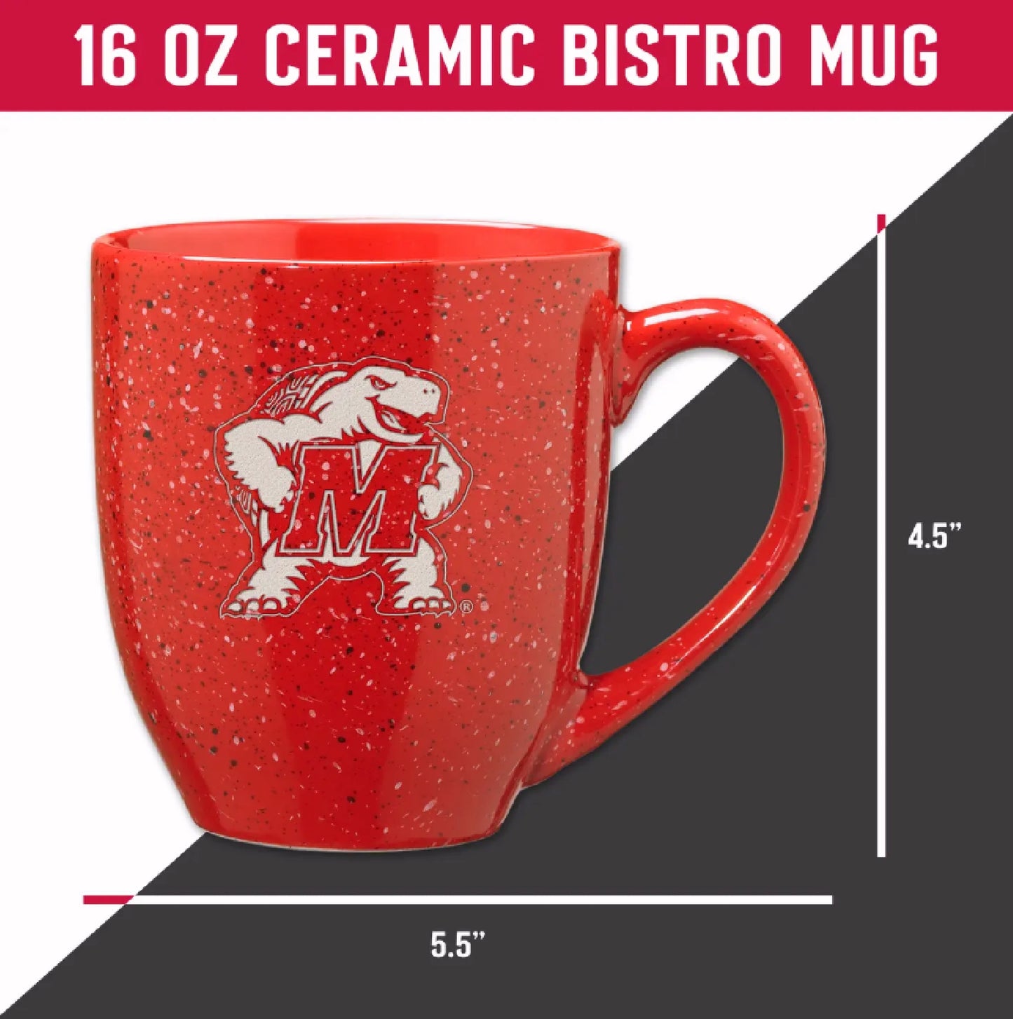 University of Maryland Terrapins Terps Red 16 oz Ceramic Coffee Mug