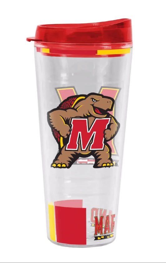 University of Maryland Terrapins Terps 20oz Plastic Drinking Travel Tumbler