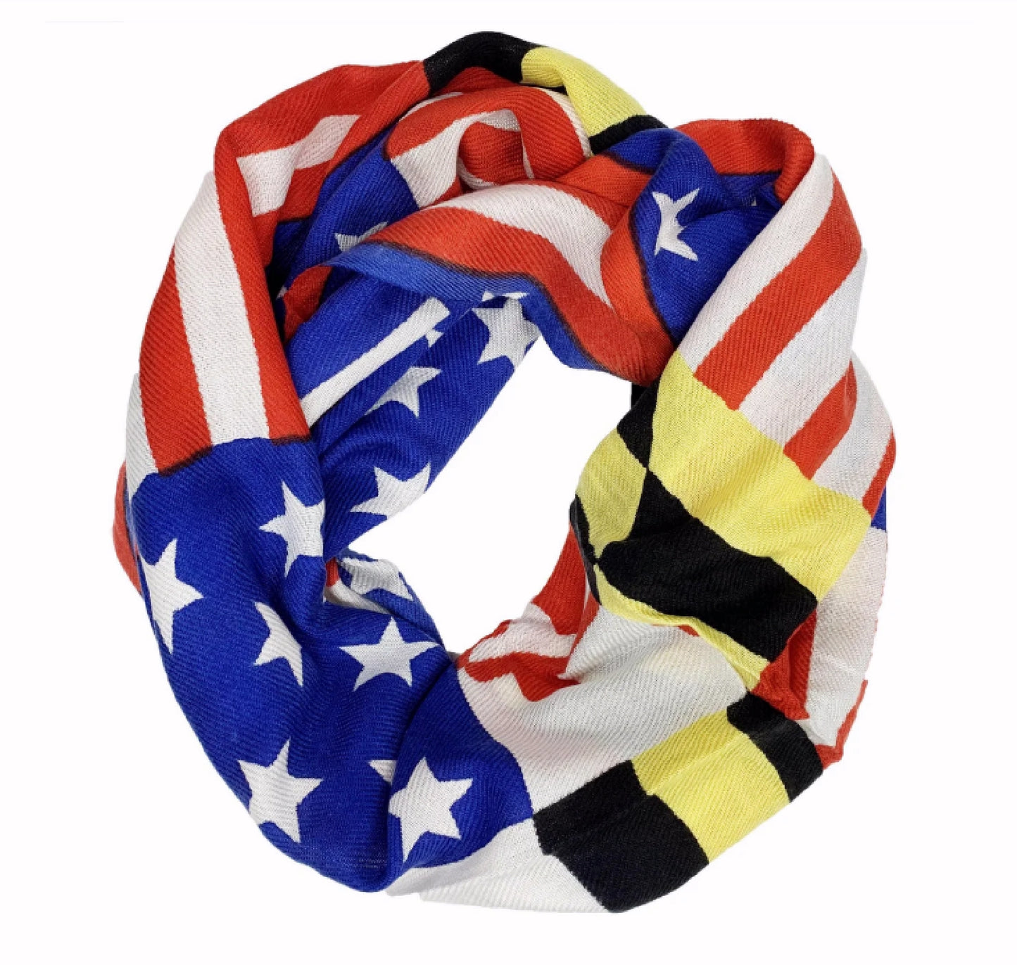 American and Maryland Flag Infinity Scarf
