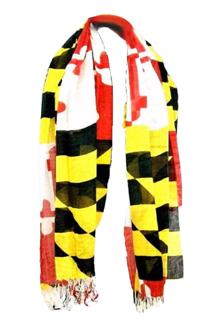 Maryland Flag Scarf with Fringes