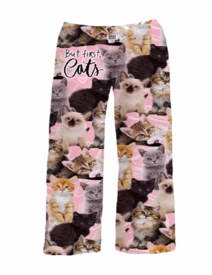 Brief Insanity But First Cats Lounge Pants Pajamas