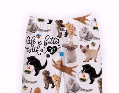 Brief Insanity Life Is Better With A Cat Lounge Pants Pajamas