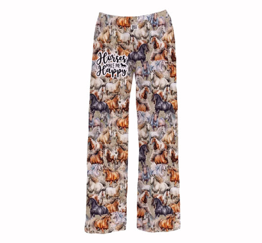 Brief Insanity Horses Make Me Happy Lounge Pants Pajamas