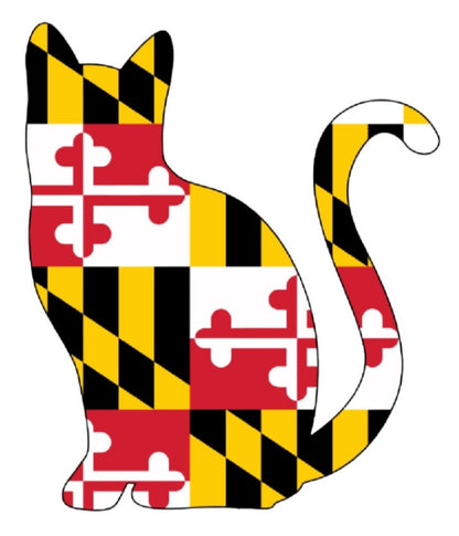 Maryland Flag Cat Car Refrigerator Office Vehicle Magnet