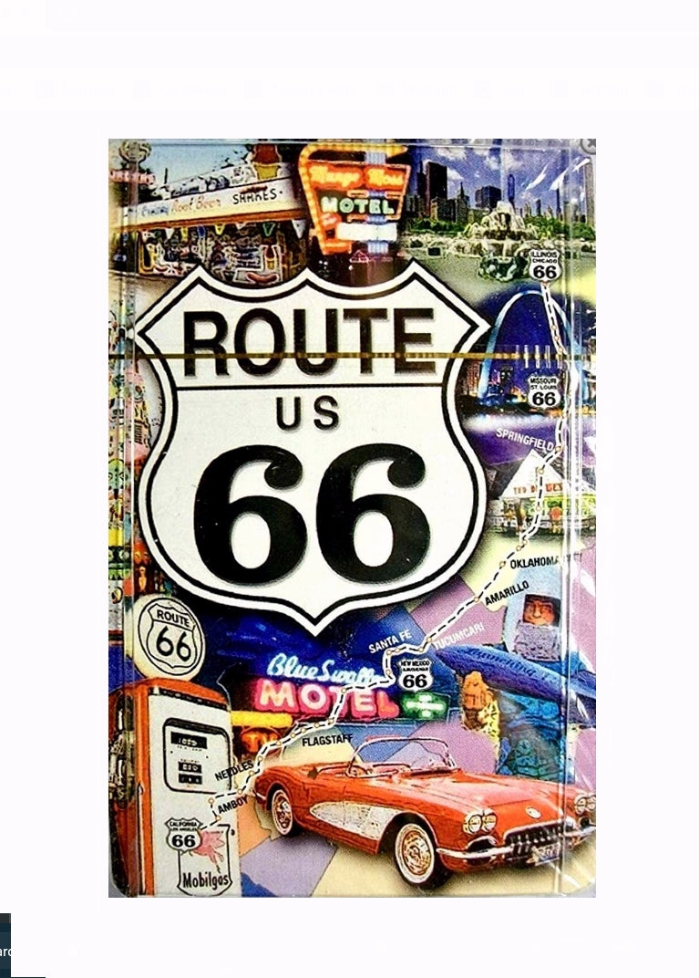 Route 66 Historic Playing Cards With Carrying Case