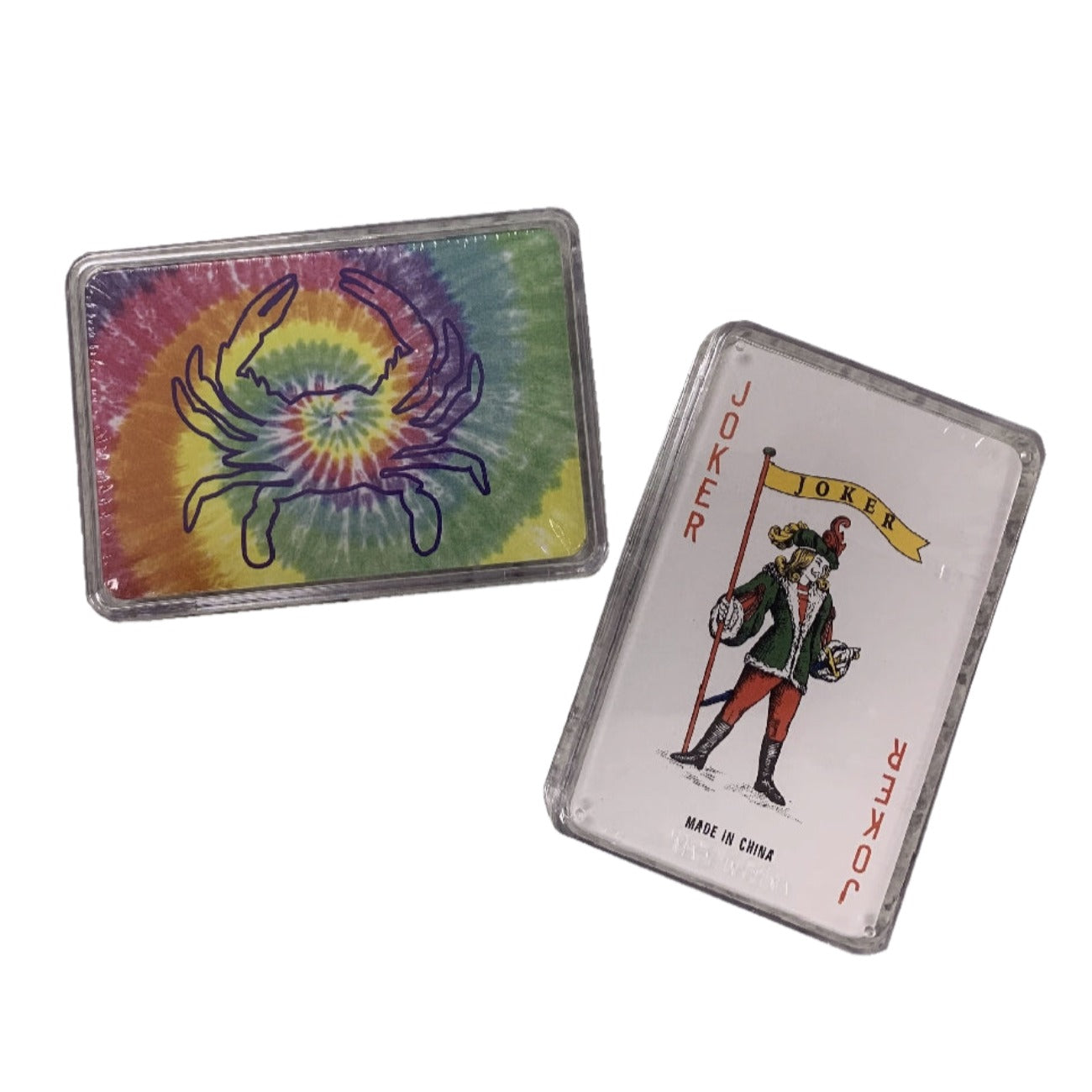 Crab Tie Dye Playing Cards With Carrying Case