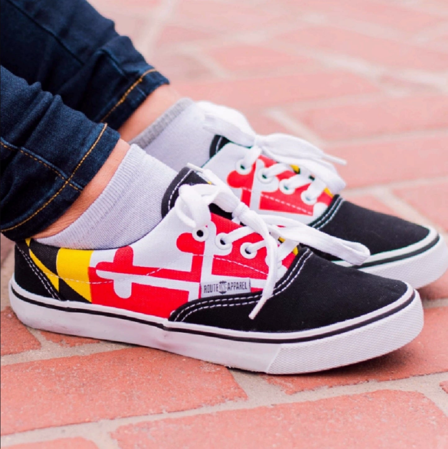 Route One Maryland Flag Casual Tennis Shoes Sneakers
