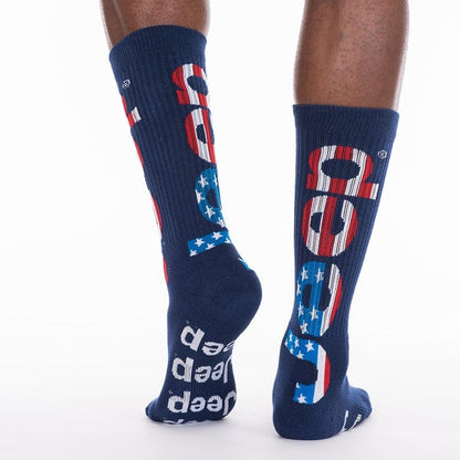 Jeep USA Flag Crew Athletic Socks