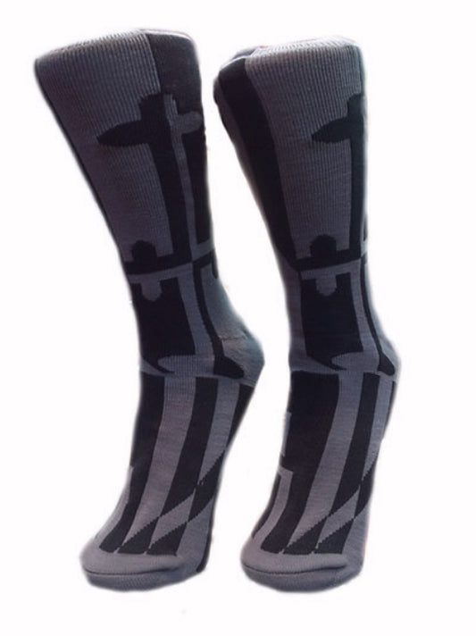 Maryland Flag Grey Sport Crew Dress Socks