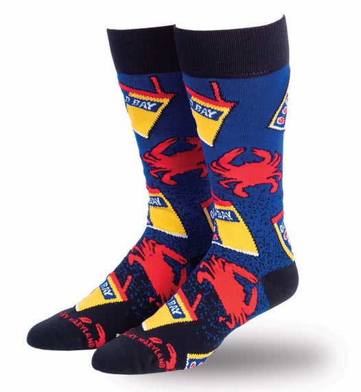 Old Bay Crabs and Cans Crew Socks
