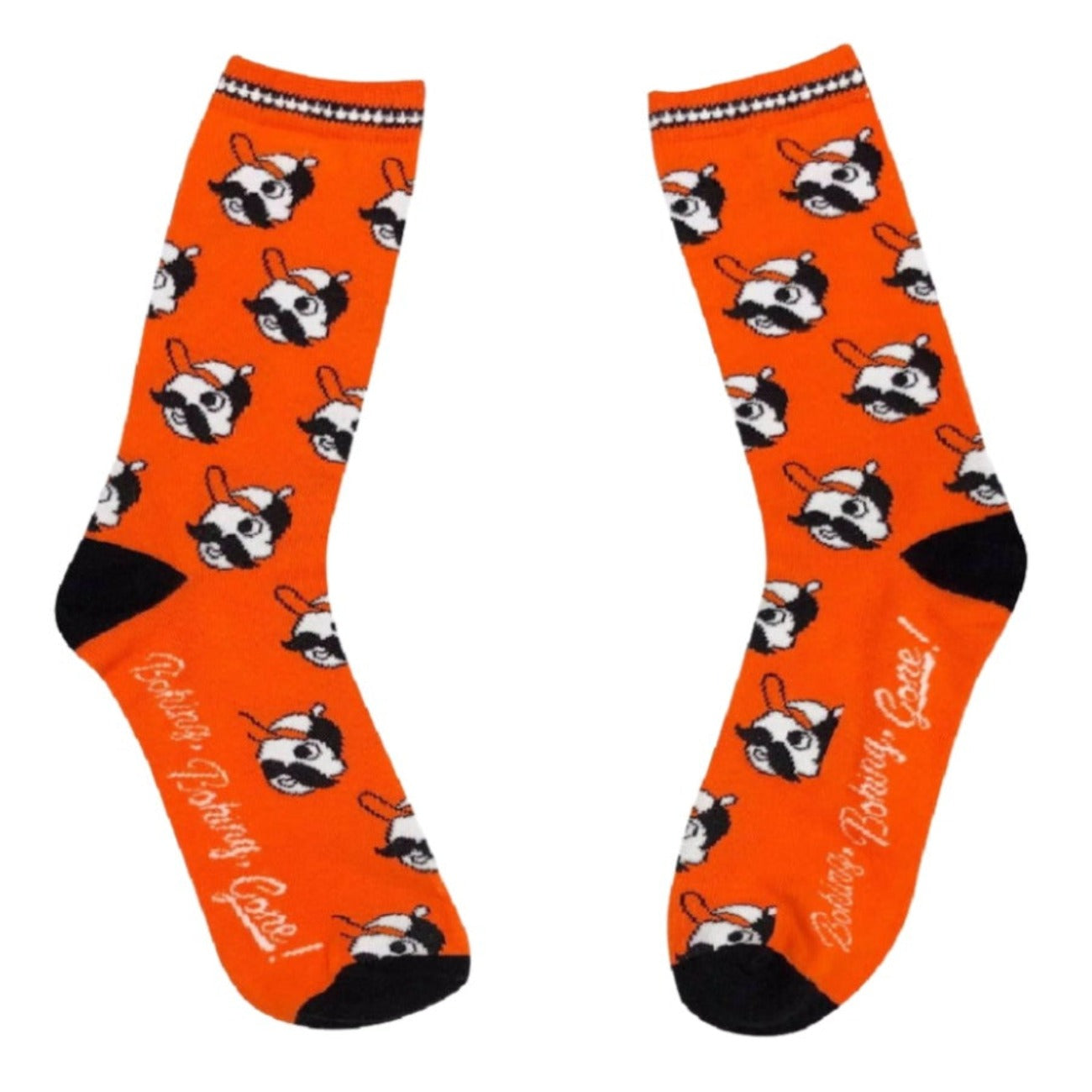 Natty Boh National Bohemian Beer Baseball Orange Athletic Crew Socks