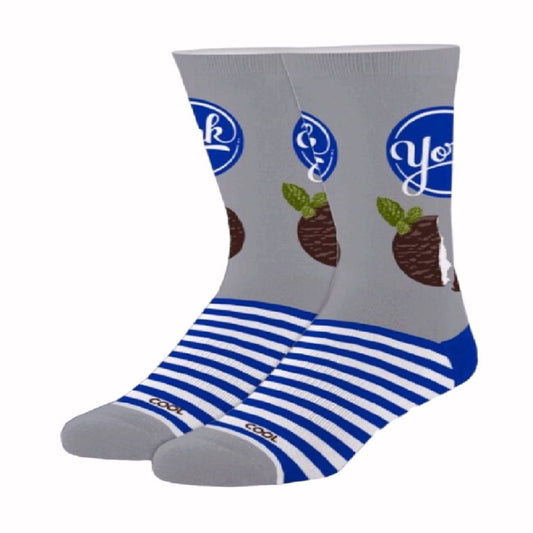 York Peppermint Pattie Logo Athletic Crew Socks