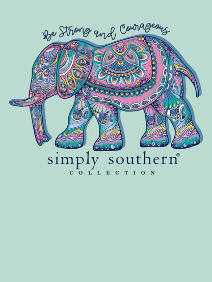 Simply Southern Be Strong And Courageous Elephant Short Sleeve T-Shirt