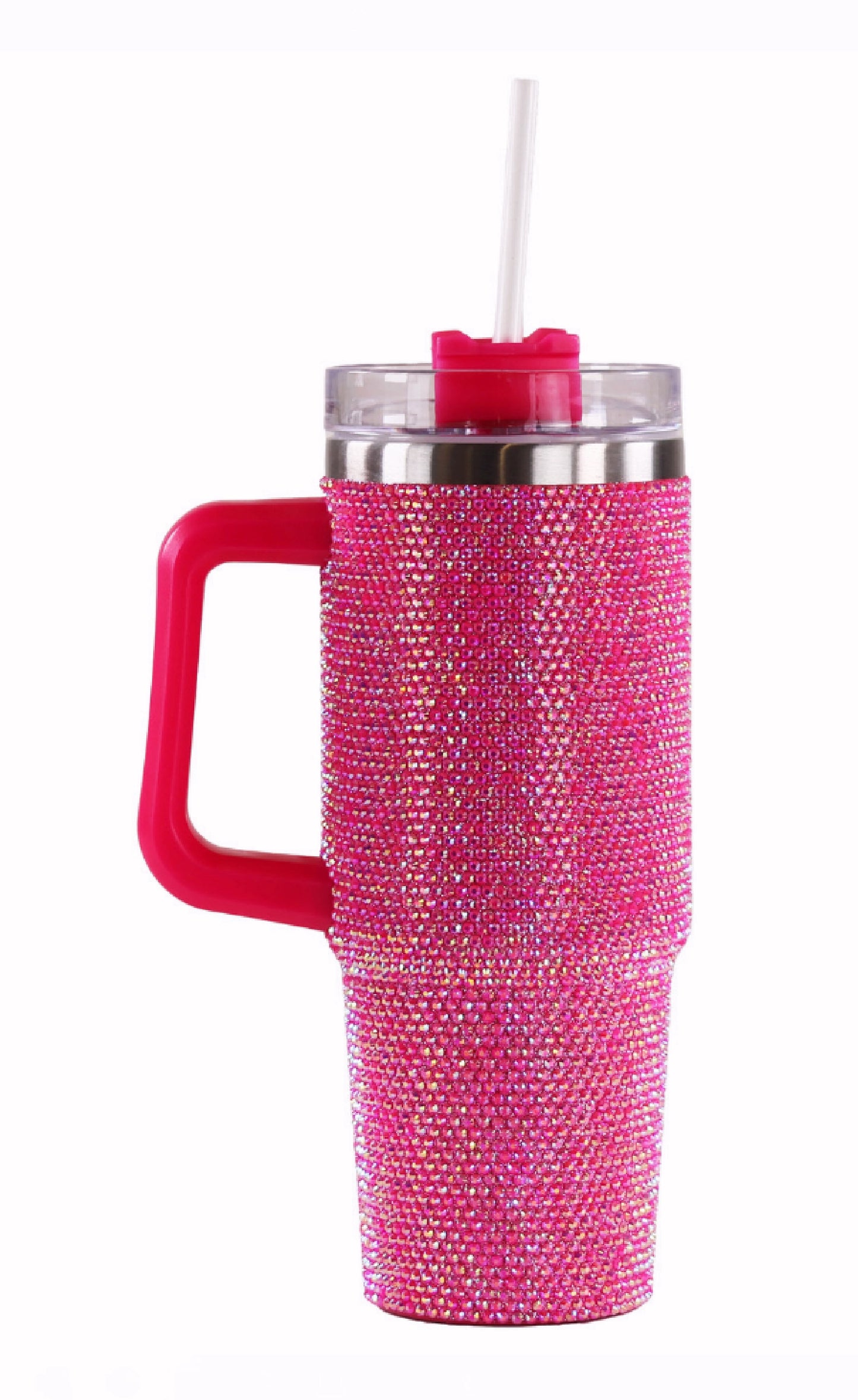 Simply Southern 30 oz Large Sequined Stainless Tumbler Travel Mug – Hot Pink