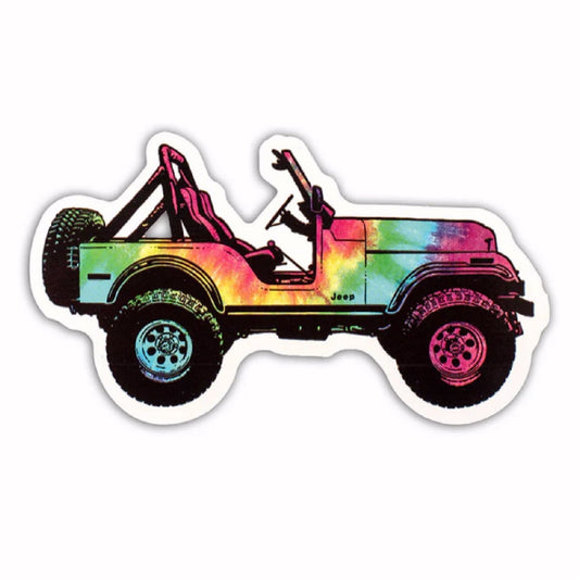 Jeep CJ Tie Dye Heavy Duty Vinyl Sticker