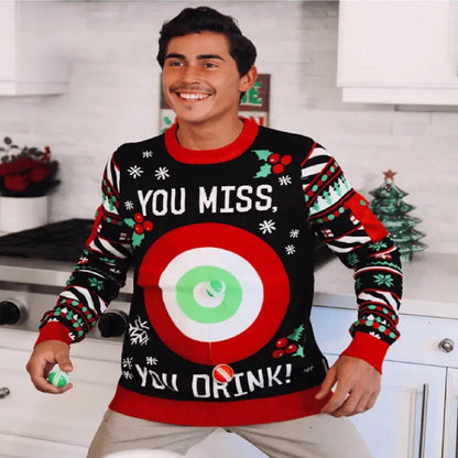 Drinking Game Men’s Fun Humorous Knit Sweater