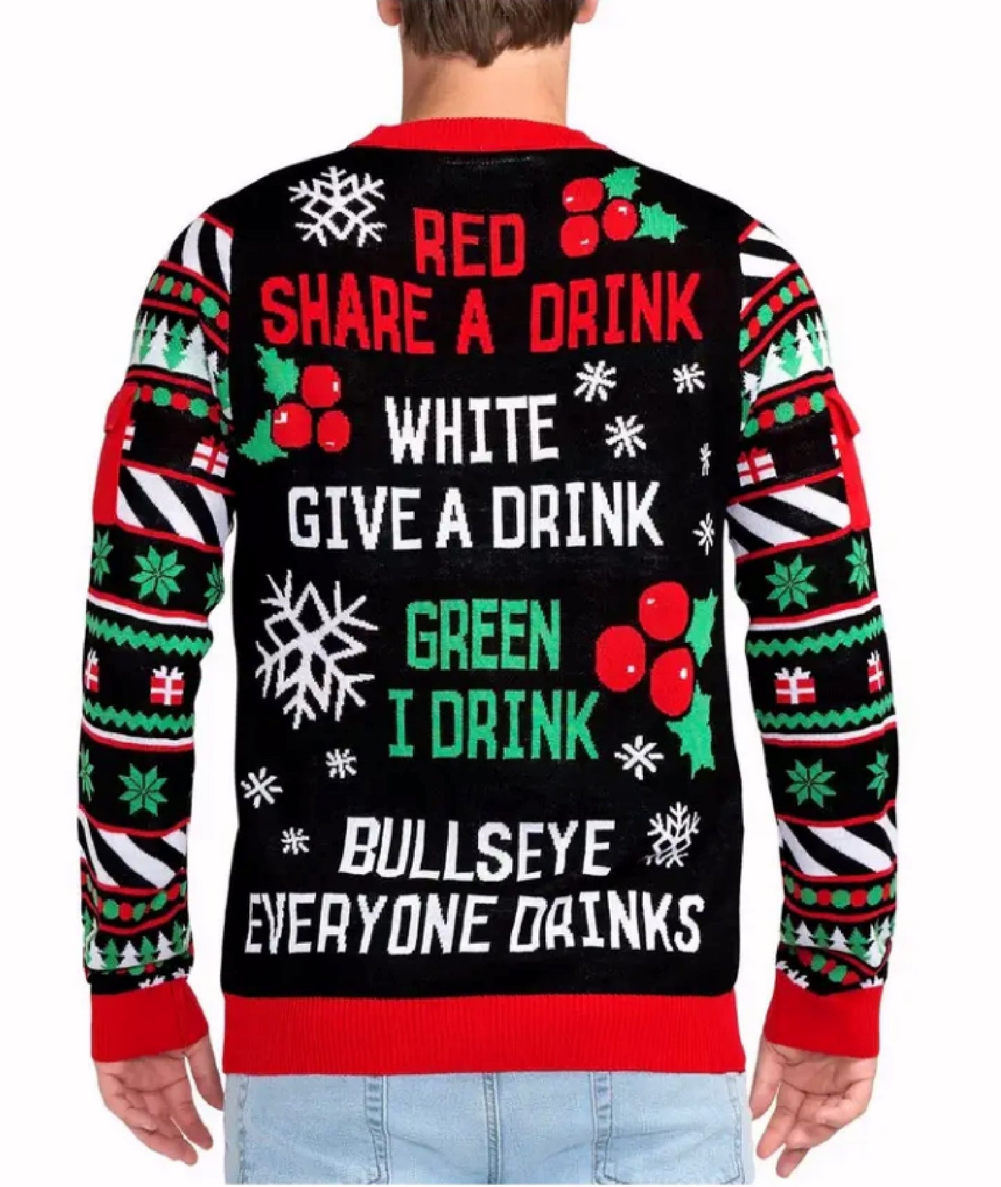 Drinking Game Men’s Fun Humorous Knit Sweater