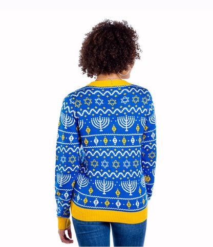 Menorah Hanukkah Women’s Cardigan Sweater