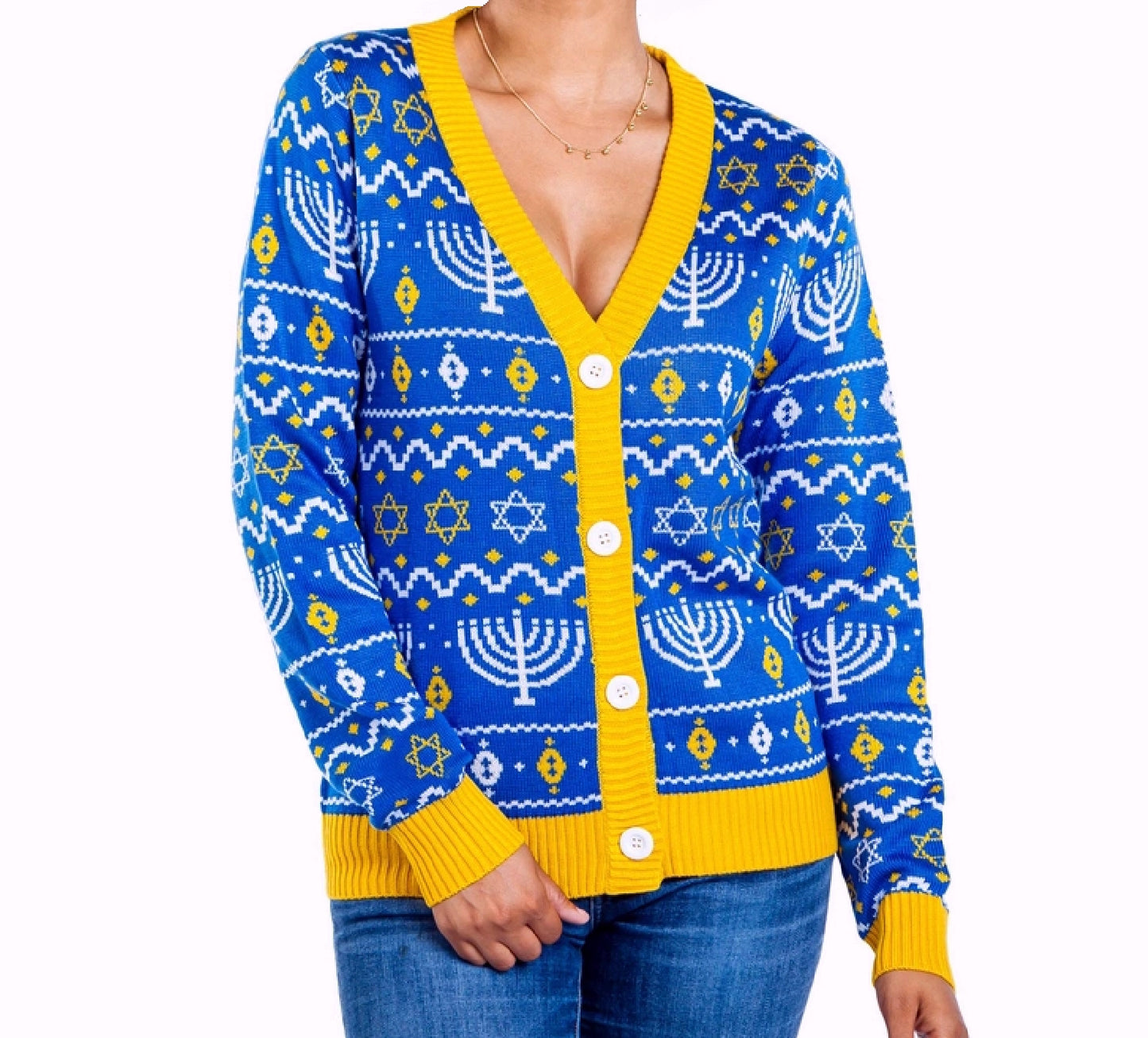 Menorah Hanukkah Women’s Cardigan Sweater
