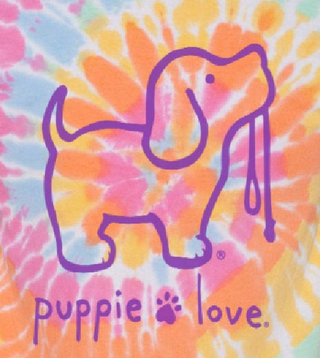 Puppie Love Youth Dog Tie Dye Long Sleeve Sweatshirt
