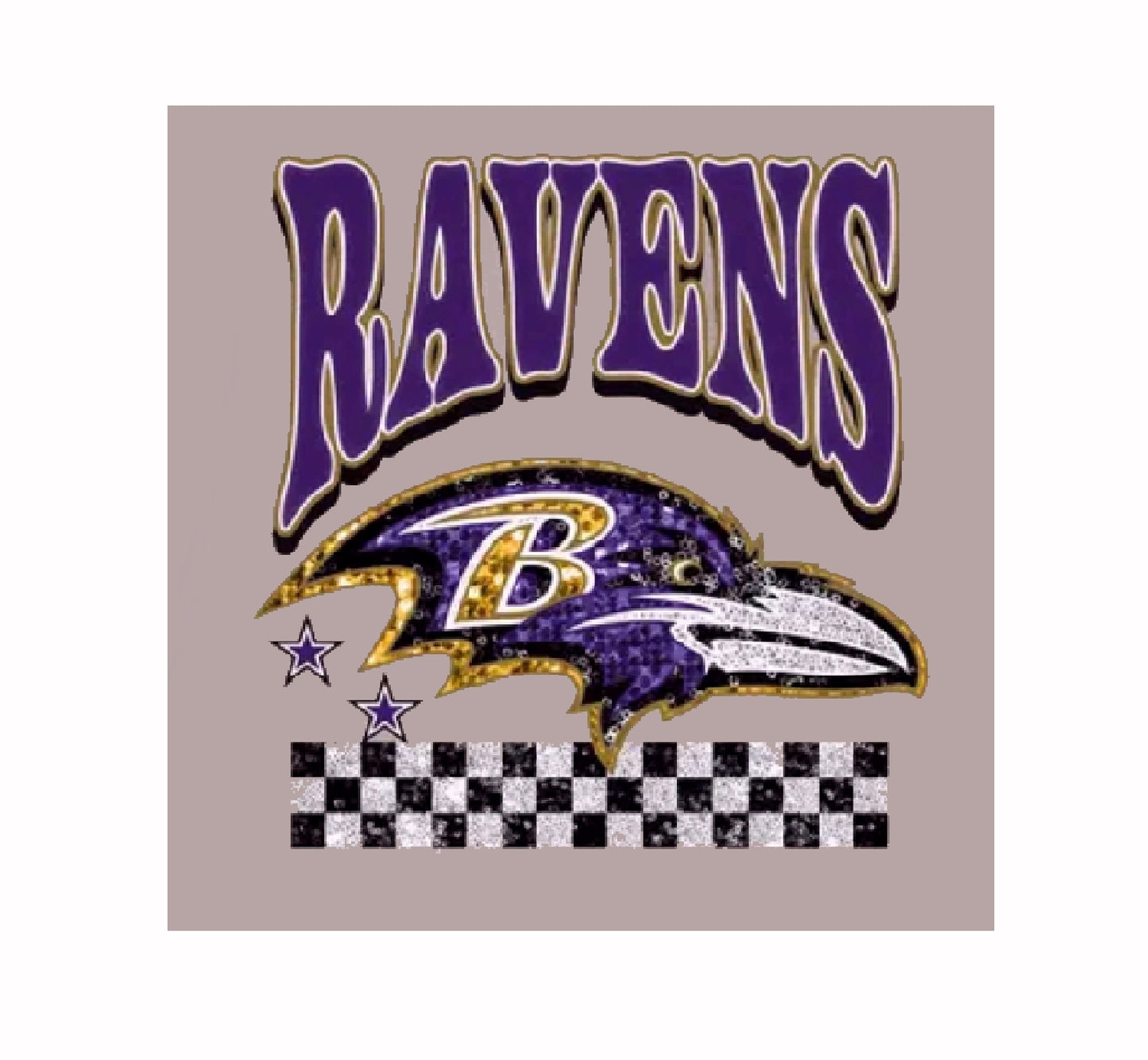 Baltimore Ravens Faux Sparkle Short Sleeve T-Shirt