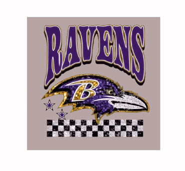 Baltimore Ravens Faux Sparkle Short Sleeve T-Shirt