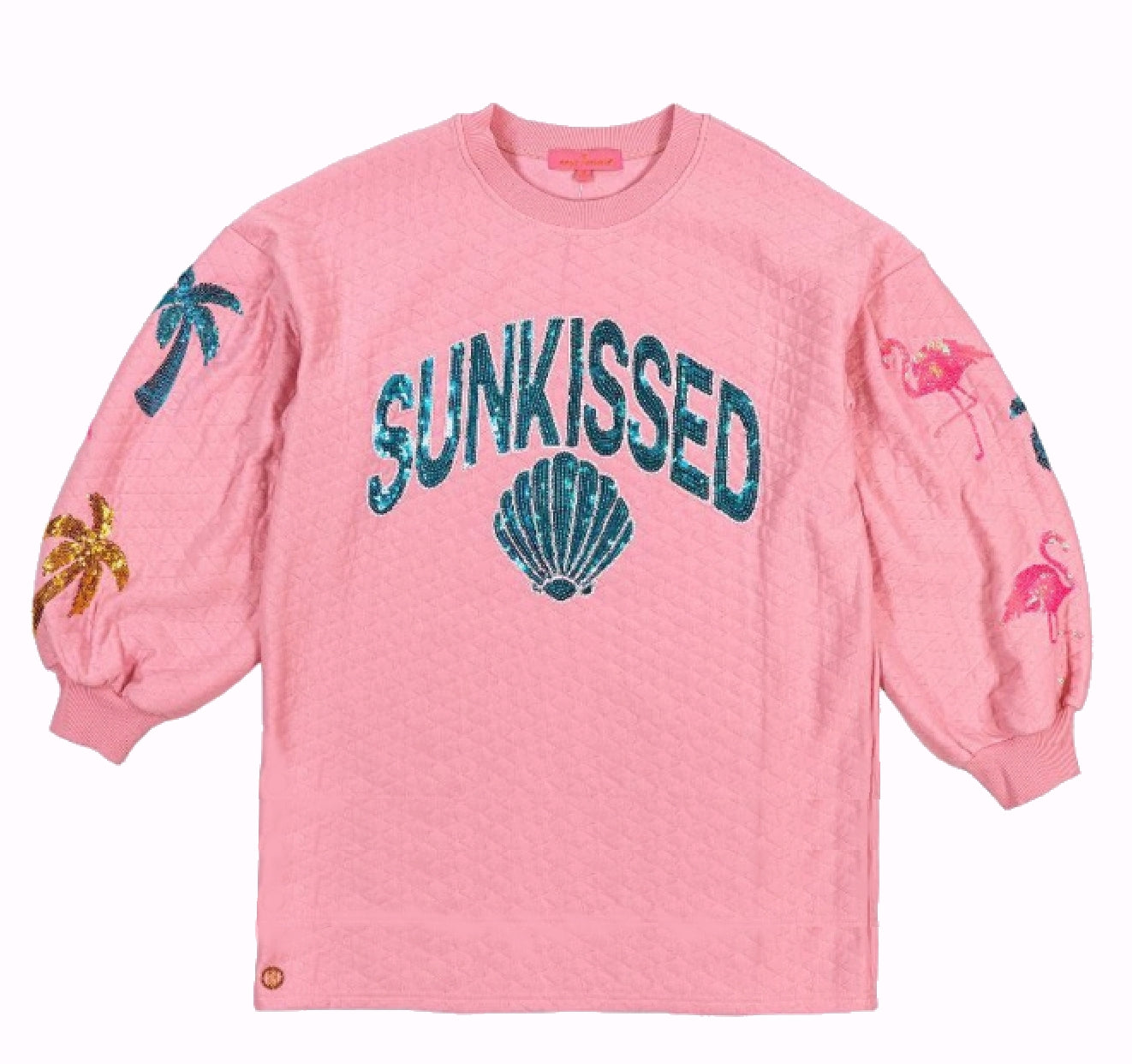 Simply Southern Sunkissed Quilted Sequined Pullover Sweatshirt Top