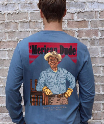 Simply Southern ‘Merican Dude Working Cowboy Long Sleeve T-Shirt