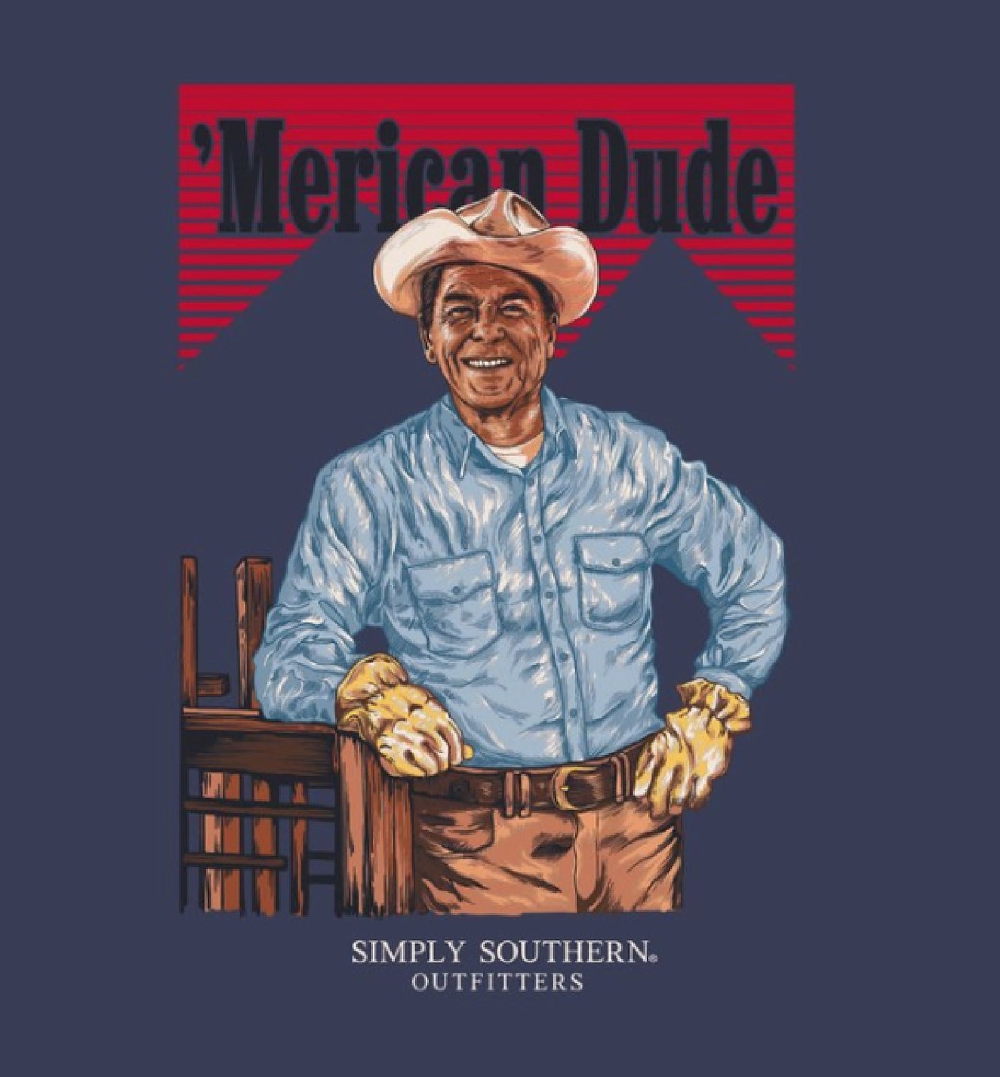 Simply Southern ‘Merican Dude Working Cowboy Long Sleeve T-Shirt