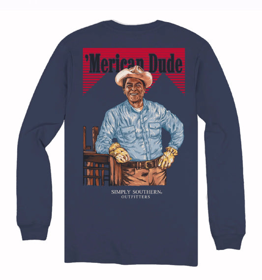 Simply Southern ‘Merican Dude Working Cowboy Long Sleeve T-Shirt