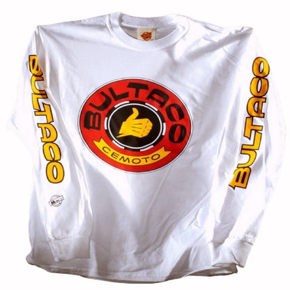 Bultaco Logo White/Red Jersey Long Sleeve T-Shirt