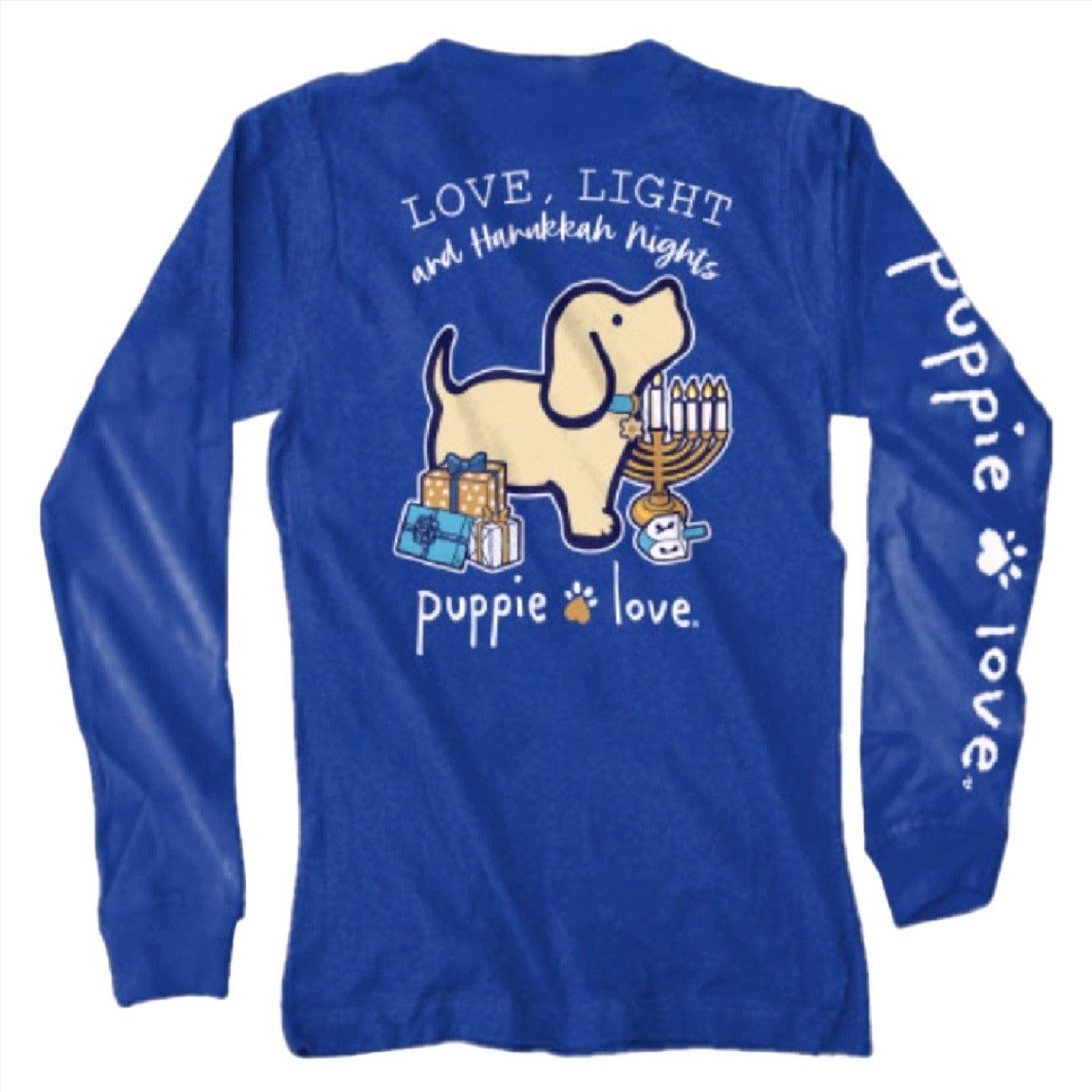 Puppie Love Dog Love Light And Hanukkah Chanukah Nights Long Sleeve T-Shirt