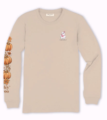 Simply Southern Hey Boo Halloween Fall Long Sleeve T-Shirt Crew Top