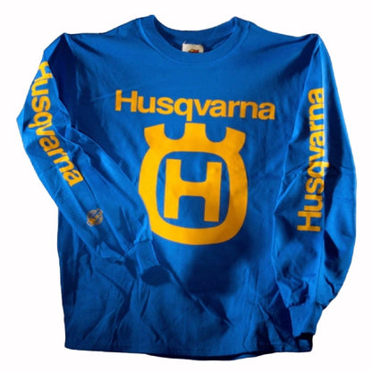 Husqvarna Logo Blue Jersey Long Sleeve T-Shirt