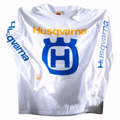 Husqvarna Logo White Jersey Long Sleeve T-Shirt