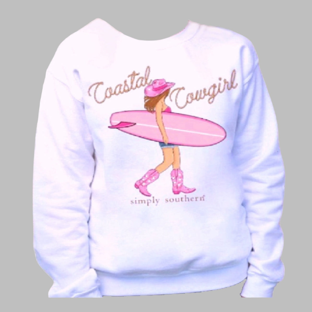 Simply Southern Coastal Cowgirl Long Sleeve Crew Top Sweatshirt