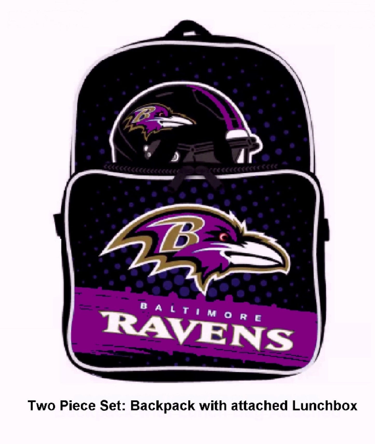 Baltimore Ravens Backpack and Lunchbox 2 Piece Set