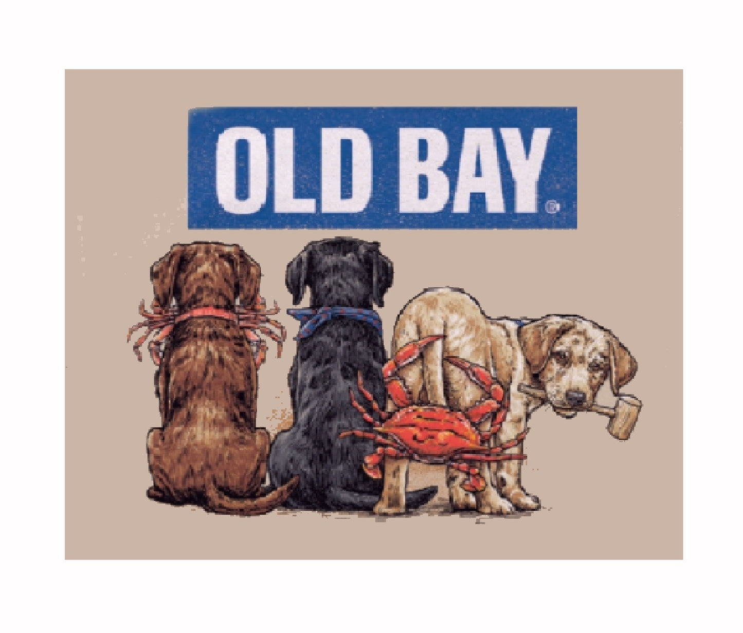 Old Bay Three Dogs Coming and Going Short Sleeve T-Shirt