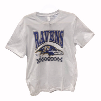 Baltimore Ravens Faux Sparkle Short Sleeve T-Shirt