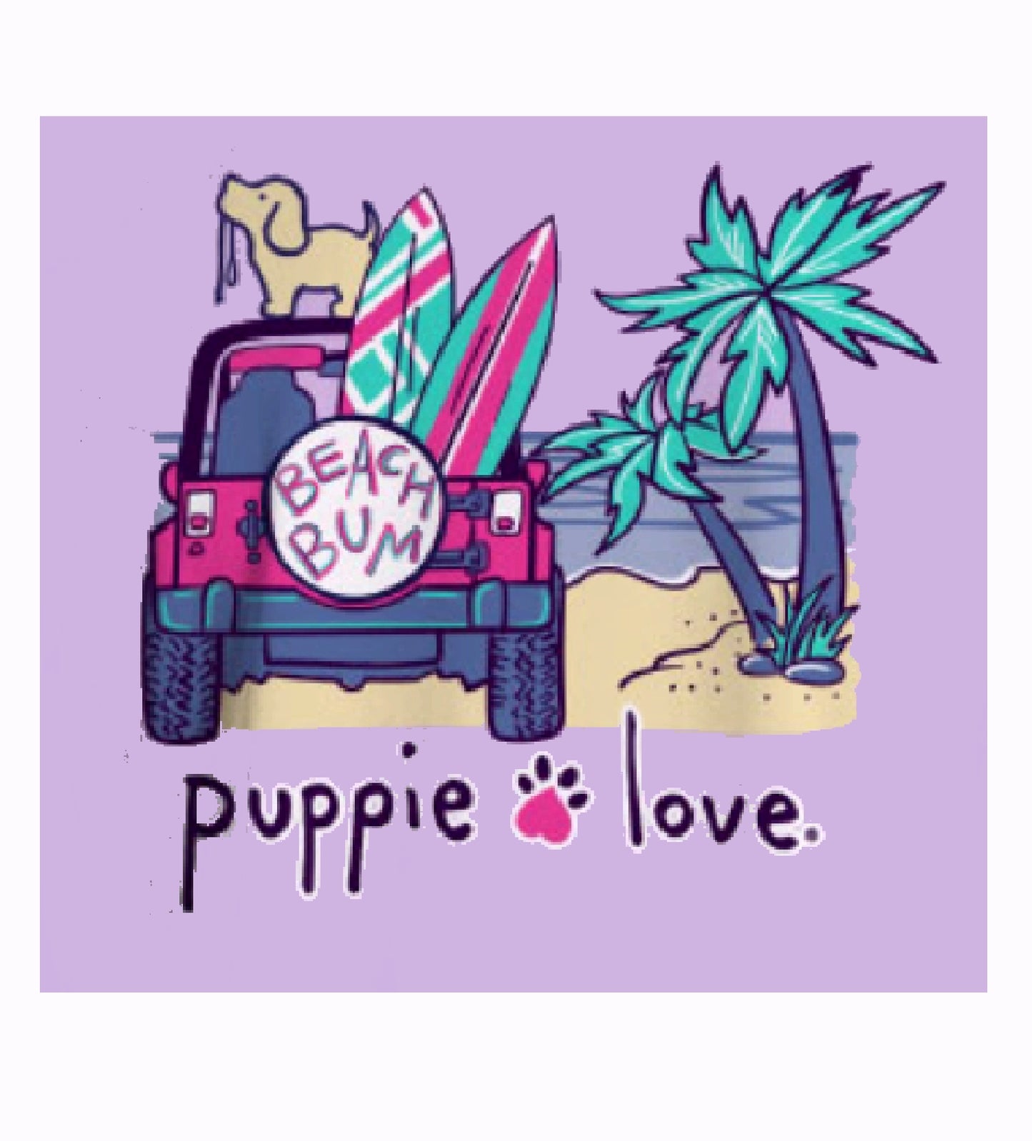 Puppie Love Dog Beach Bum Off-Roading Short Sleeve T-Shirt