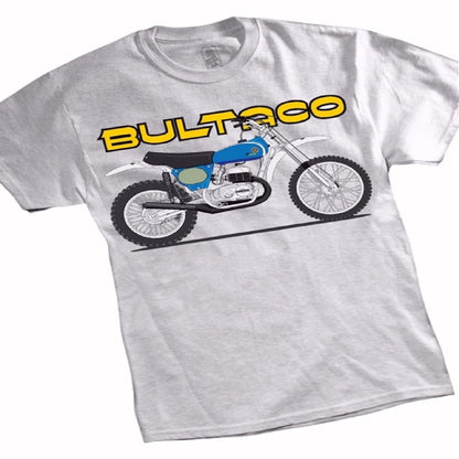 Bultaco Vintage Pursang Gray Short Sleeve T-Shirt