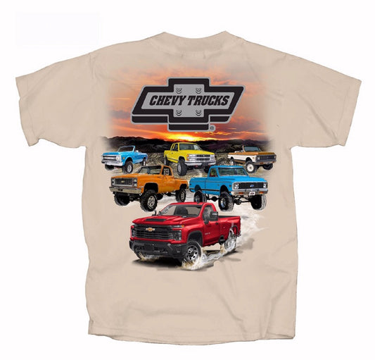 Chevy Chevrolet Trucks Through the Generations Short Sleeve T-Shirt